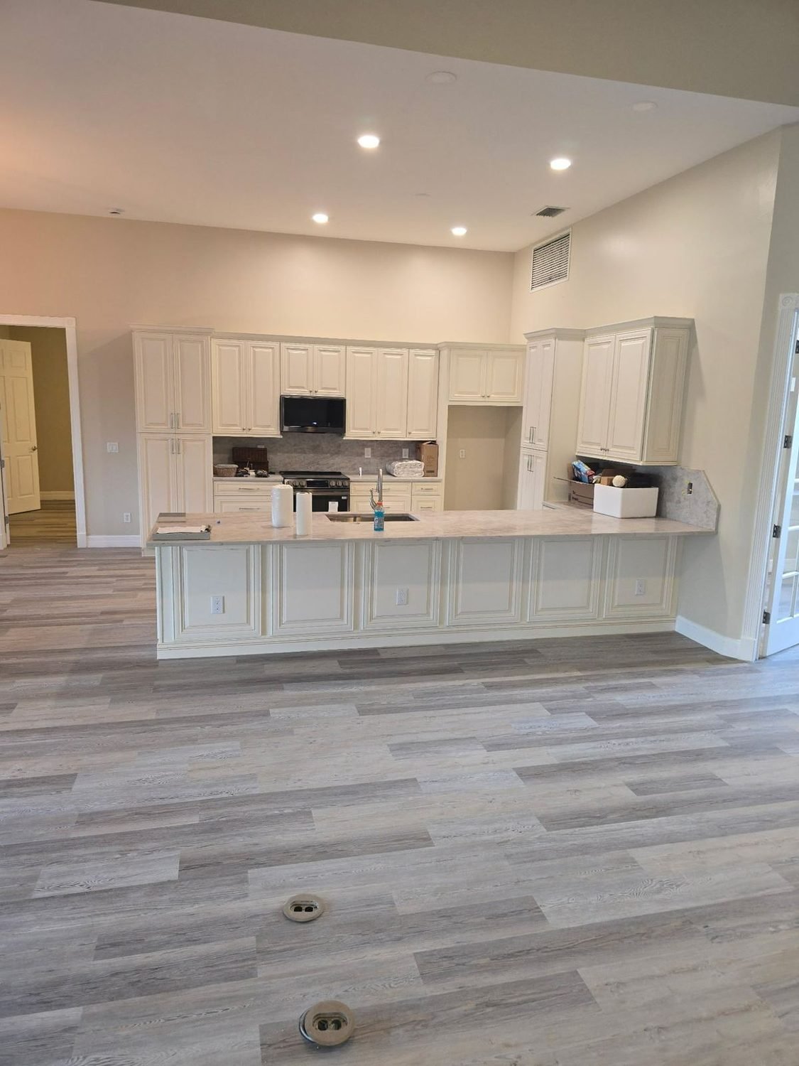 Open-concept kitchen and living renovation